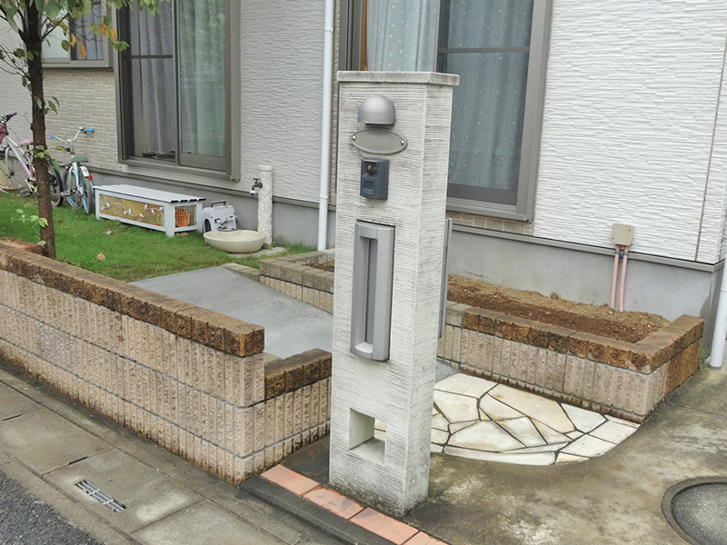 お庭に駐輪するためのスロープ設置 ブロック マイスターの施工事例